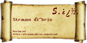 Strauss Ábris névjegykártya